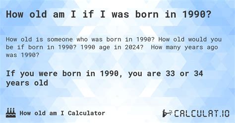 how old am i if i was born 1990